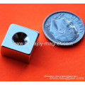 1/2 In X 1/2 In X 1/4 In W/dual Sided Countersunk Hole Neodymium Magnets 